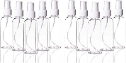 12 Adet Sert Plastik 100ml Boş Sprey Kolonya Dezenfektan Şişesi