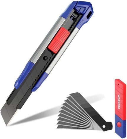 WP212022 18 mm Ağır Hizmet Alüminyum Kasa Maket Bıçağı + 10 Adet Yedek Bıçak