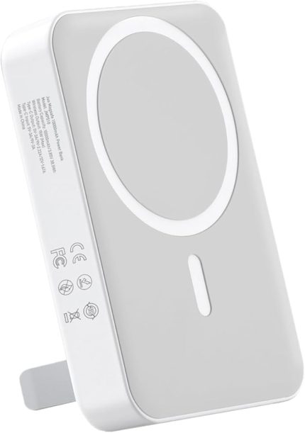 10000mAh MagSafe Powerbank Standlı PD20W Taşınabilir Kablosuz Hızlı Şarj Cihazı Beyaz