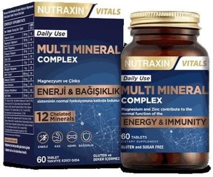 Multi Mineral Complex 60 Tbl - Magnezyum Kalsiyum Çinko Demir Bakır Fosfor Selenyum Krom İyot