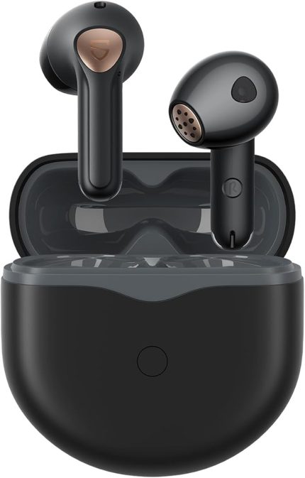 Air4 Bluetooth kulaklık, Snapdragon Sound AptX Adaptive Lossless, 6 mikrofonlu kablosuz kulaklık, yapay zeka ile güçlendirilmiş aramalar için, 26 saat çalma süresi, uygulama desteği, siyah