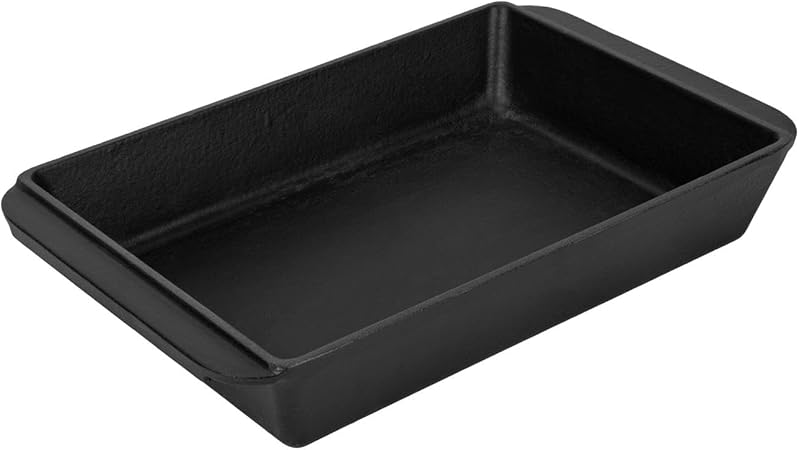 Döküm Dikdörtgen Rosto ve Fırın Tepsisi Döküm Demir Yekpare Çift Kulplu Ölçü 21x33cm. - Görsel 2