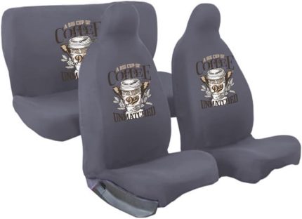 Mirsepet Volkswagen Crafter İle Uyumlu Oto Koltuk Kılıfı Gri Penye Kahve Tasarım Logo Dtf Baskı