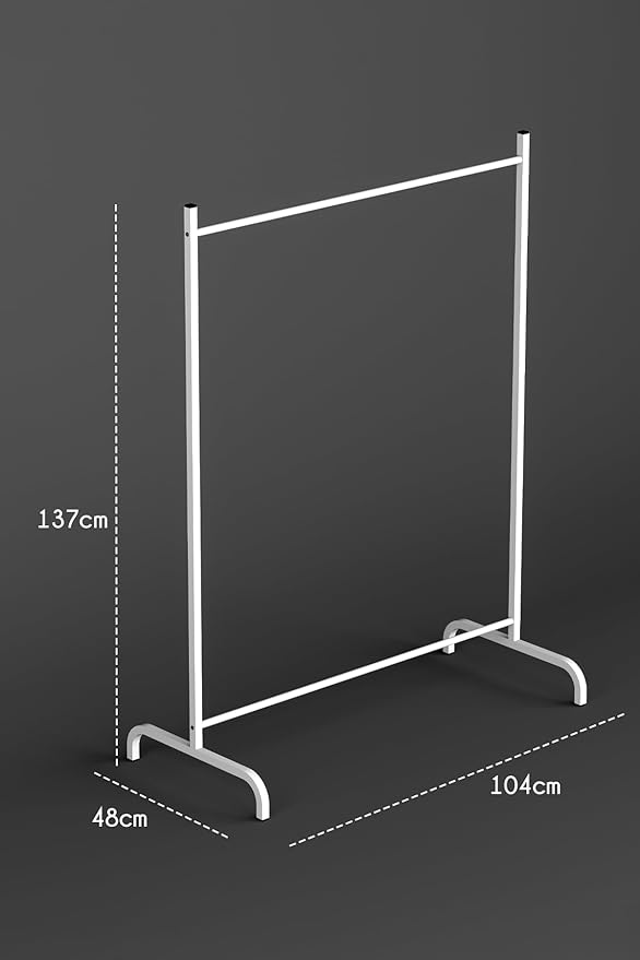 Askısı Ayaklı Askılık Elbise Askılığı Beyaz-Mocca Style - Görsel 2