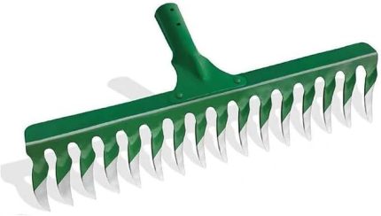 Metal Burgulu Bahçe Tarla Tırmığı 18 Diş Çim Peyzaj Yaprak Ot Saman Temizleme Toprak İşleme Tırmığı