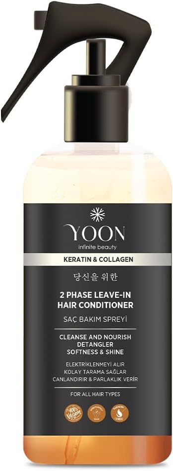 Elektriklenme Önleyici ve Kolay Tarama Spreyi, Kolajen & Keratin İçeren Saç Spreyi, Paraben ve Sülfat İçermeyen Vegan Saç Bakım Spreyi 250ml
