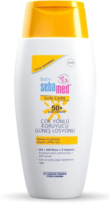 Baby SPF 50+ UVA - UVB Filtresi ve E Vitamini Etkili Çok Yönlü Koruyucu Çocuk Güneş Losyonu 150 ml