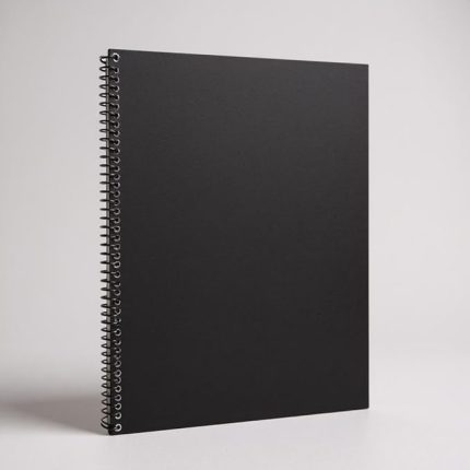Tanıtım Çizgili Spiralli Not Defteri, A4 Boyut (21x29,7 cm), 60 Yaprak, 90gr. Ivory Kağıt, Ofis İçin İdeal (Siyah Kapak)