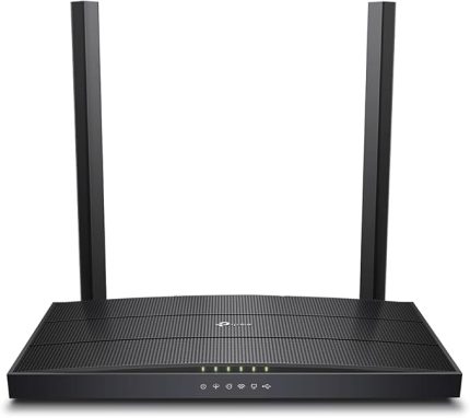 Archer VR400, AC1200 Mbps Kablosuz Dual-Band MU-MIMO Fiber Destekli VDSL/ADSL Modem Router, 4 Gigabit LAN Portları + 1 USB 2.0 Port, Beamforming, Tether Uygulaması ile Kolay Kurulum
