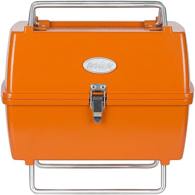 Turuncu PRTK Mangal Taşınabilir Katlanabilir Portatif Çift Taraflı Alüminyum Döküm Kömürlü Outdoor Piknik Tasarım Ödüllü Grill Table Barbekü