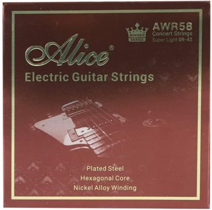 kazanan serisi AWR58SL(009-042) süper hafif konser dizeleri elektro gitar dizeleri seti 6 adet/takım