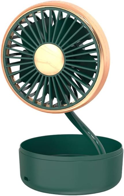 Elektrikli Mini Araba Ön Koltuk Yolcu Bebek Evcil Hayvan için Sessiz Fan, Taşınabilir 360° Dönebilen Ayarlanabilir Araba Üniversal Soğutma Fanı, 3 Hızlı Rüzgar, USB Şarj, Yeşil/Siyah