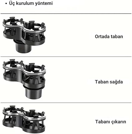 İki Gözlü Oto Bardak Tutucu Bardak Çoğaltıcı Torpido Üzeri Bardak Tutucu Araç Bardaklık İçecek Tutucu - Görsel 4