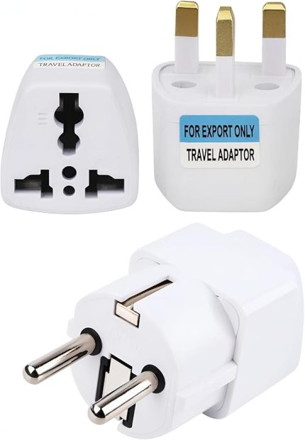 Uluslararası Seyahat Adaptörü 2’li Set, Tip C Avrupa, Tip G İngiltere Adaptör Fişi, 150 Den Fazla Ülke Uyumu, Çoklu Uç Fiş Desteği, Hac, Umre, ABD, AB, İngiltere, Avustralya Priz Dönüştürücü