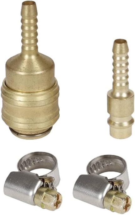 Einhell Hortum Bağlantı Seti, 4 parça 6 mm (Kompresör Aksesuarı, 4 parçalı set, 1x tek elle hızlı bağlantı parçası, 2x hortum kelepçesi dahil) - 4139500