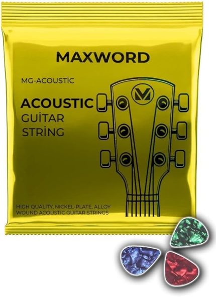 GT-Acoustic Kaliteli Akustik Gitar Teli 1 Takım Set (Pena Hediye)