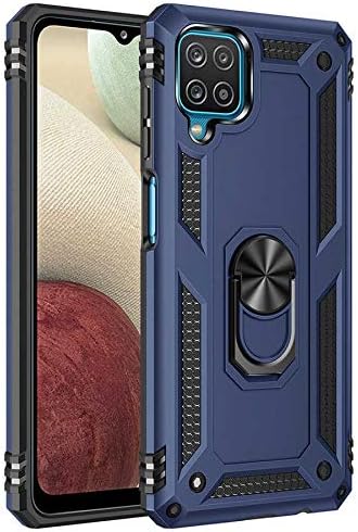 Samsung Galaxy A12 Kılıf Silikon Darbeye Karşı Dayanıklı Koruma Tank Kap Mavi