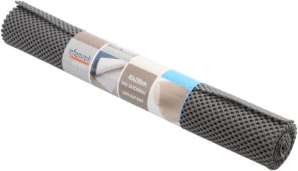 Mark Anti - Slip Mat 45 x 150 cm Örme Desen Leke Tutmaz Halı Kaydırmaz, Antrasit