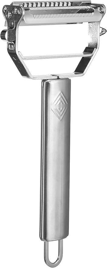 Home Jumbo Boy Paslanmaz Çelik Soyacak - Turbo Jülyen Doğrayıcı - Çok Fonksiyonlu Mutfak Aleti - Sebze ve Meyve Soyucu