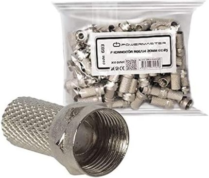Sl-F186 S-Link Sl-F186 18Mmx8 Rg6 50 Li Paket Erkek Connector, Beyaz
