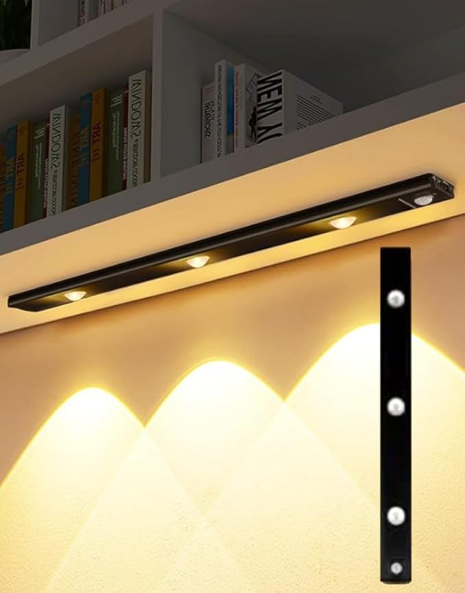 Harekete Duyarlı led İnsan Vücudu Sensörlü Usb Sarj Taşınabilir Kablosuz Mutfak Elbise Dolabı Merdiven Led Cabinet Gece Lambası (1 ADET 40CM)
