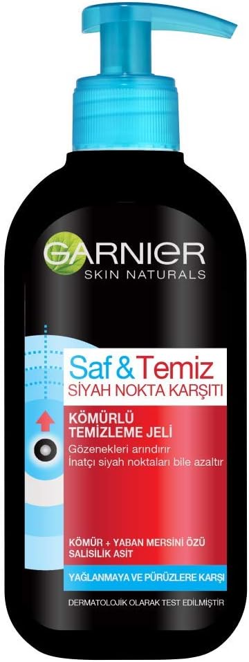 Skin Naturals Saf & Temiz Siyah Nokta Karşıtı Kömürlü Temizleme Jeli (200 ml)