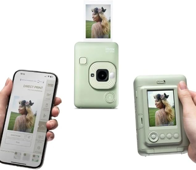 Instax Mini Liplay Hybrid Matcha Green Fotoğraf Makinesi 20'Li Film Liplay Uyumlu Çantalı Set - Görsel 5