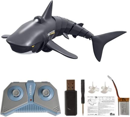 RC Köpekbalığı Uzaktan Kumandalı Oyuncak Yüzme Oyuncağı Sualtı RC Tekne Elektrikli Yarış Teknesi Sahte Oyuncak Havuz