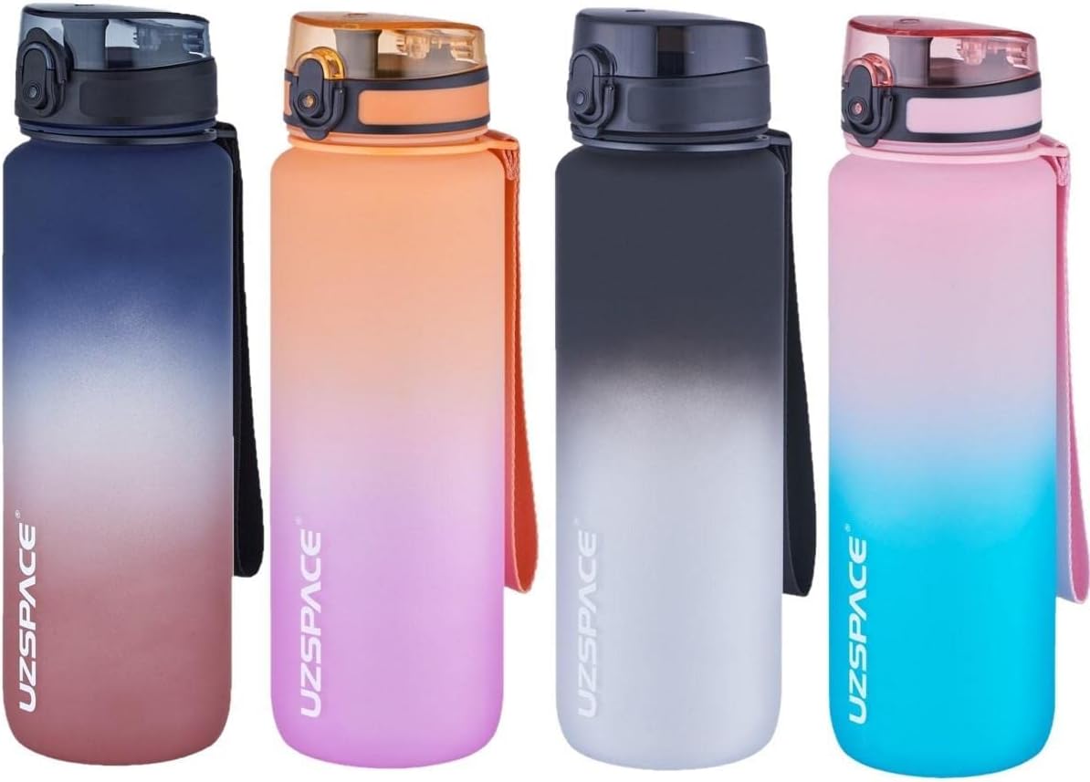 FiftyFifty 1000ml BÜYÜK BOY Çift Renk Softtouch FF Collection Tritan Su Matarası Turuncu-Mor - Görsel 4