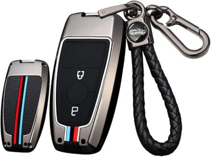 Araba Anahtarı Metal Kılıf Ford Fusion Mustang Explorer F150 F250 F350 EcoSport Edge S-MAX Ranger Lincoln Mondeo Araba Anahtarı Kılıfı Anahtar Kılıfı Anahtarlık 2 Tuş-A Siyah