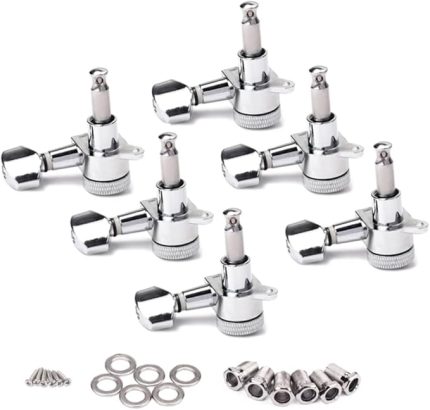 Akustik Elektrik Gitar Akort Burguları - 6 Parça Kilitli Makine - Kaliteli Akort Burguları - Kullanımı Kolay - Aşınmış Burgu Burgularını Değiştirir