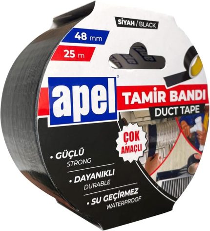 Tamir Bandı (Duct Tape) Askılı Karton 48 mm x 25 m Siyah
