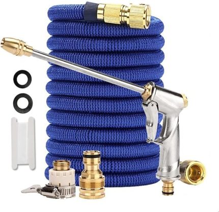 Bahçe hortumu, genişletilebilir, 12 metreye kadar esneyebilir, 7 modlu sulama boruları, su spreyi, sızıntı önleyici, sihirli su borusu, bahçe, araba yıkama, evcil hayvan banyosu için (39 FT / 12 m)