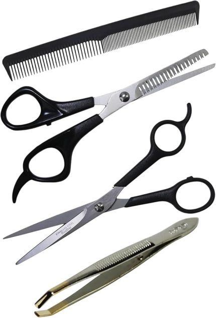 Kalite Berber Kuaför Seti Ara Makası + Cımbız + Berber Tarağı