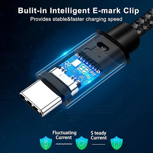 Force 100W Type-C to Type-C USB 3.1 Gen2 10 Gbps 4k@60hz Hızlı Şarj Data ve Görüntü Aktarım Kablosu Örgülü GN (3 Metre) - Görsel 2