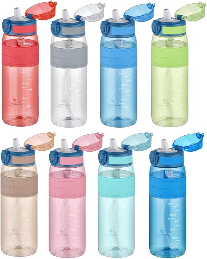 FiftyFifty Pipetli(ısırılamaz) 600 ml Silikon Gövde Tritan Su Matarası Gri - Görsel 2