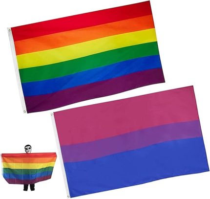 2 adet 3x5 Ayak Gökkuşağı Bayrağı - Canlı Renk ve UV Dayanıklı - Kanvas Başlık ve Çift Dikişli - Gay Pride Afiş Bayrakları