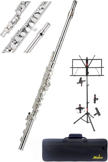 YFL-16G Gümüş Yan Flüt 16 Delikli Gümüş Kaplama (Nota Sehpası Hediye)