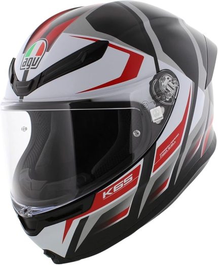 K6 S Motosiklet Kaskı Kapalı Kask Karve Matt Black White Red XL