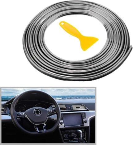 Dekorasyon Şeridi, Araç İçi 5 Metre Trim Şeridi (Gümüş)