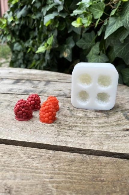 Concept Böğürtlen Dörtlü Mum Kalıbı (Silikon) (2 x 1,7 x 2 cm) (Küçük Süsleme Kalıbı) 1 Adet