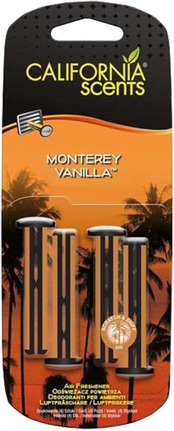 Scents Vent Stick Monterey Vanilla Tatlı Vanilya Parfümlü Kalorifer Geçme Koku 4'lü Set