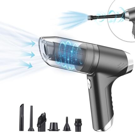El Tipi Vakum Kablosuz 19000Pa Emiş 3'ü 1 Arada Buster A Üfleyici ve El Pompası 120W Yüksek Güçlü Islak ve Kuru Taşınabil Temizleyici Ev İçin Elde Tutulur Gri