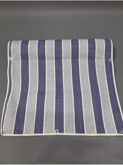 Ev Tekstili(4583) 75x100cm Mavi Lacivert Çizğili Kumaş Balkon Brandası Kenarları Biye Dikişli MAVİ LACİVERT-