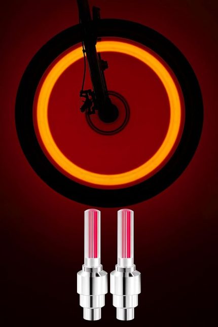 Hareket Sensörlü Bisiklet Teker Işığı LED Araba Motor Tekerlek Lambası Sibop Kapağı Kırmızı 3972