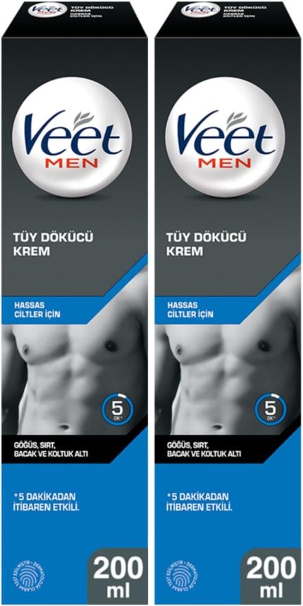 Tüy Dökücü Krem Erkeklere Özel, Hassas Cilt (2 x 200 ml)