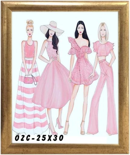 Çerçeve Ev Home Ofis Resim Çerçevesi Masaüstü 25x30 25X30-Lam22-Altın