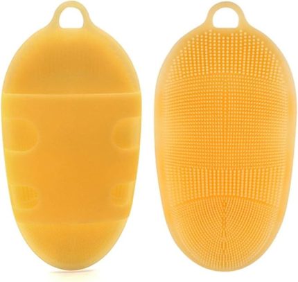 1 adet silikon banyo vücut fırçası, peeling, sırt fırçası, yüz temizleme fırçası, yumuşak masaj