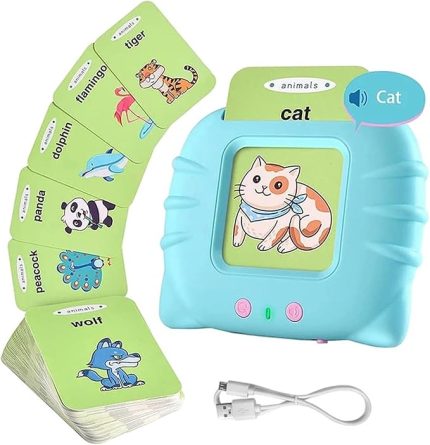 İngilizce Erken Eğitim Kartı 224 Adet Flash Sesli Konuşan Kartlar PEMBE