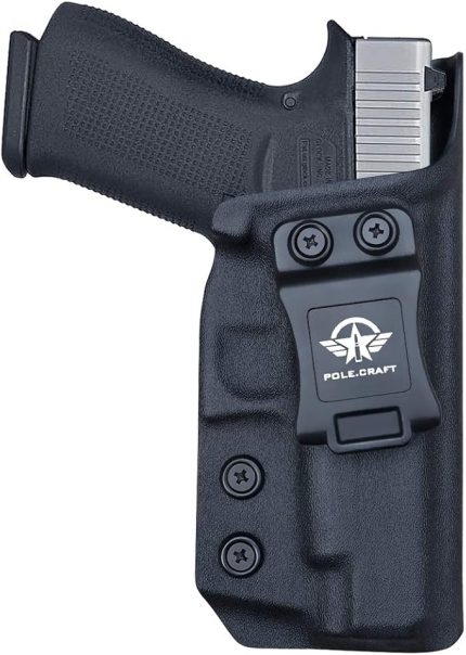 Glock 48 Tabanca Kılıfı için Kydex IWB Kılıf, Bel Bandı İçinde Taşıma Gizli Kılıf Glock 48 IWB Kydex Kılıf (Siyah, Sağ El)